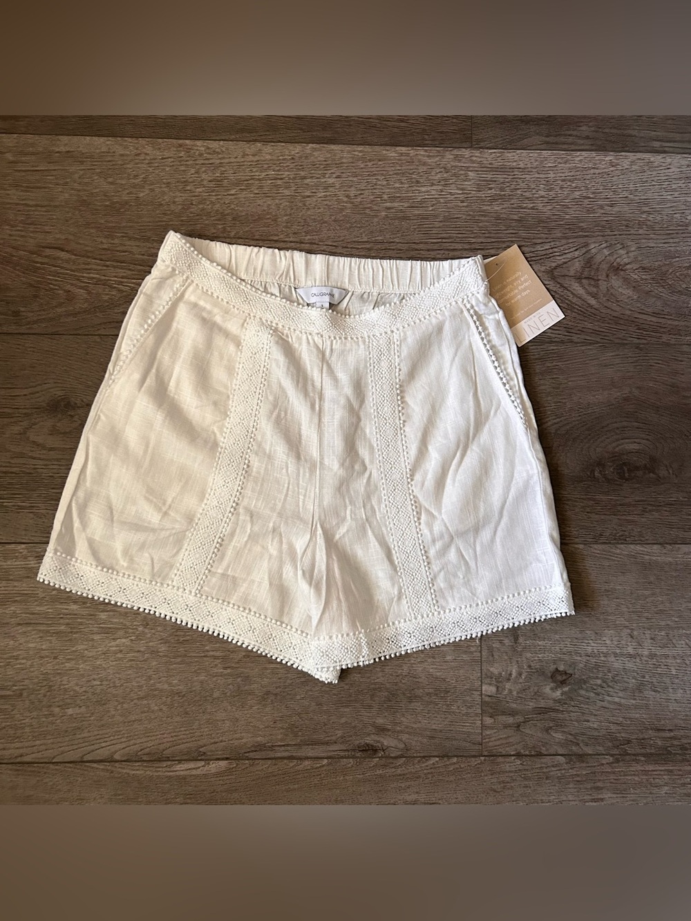 NWT Calligraphie High Waisted Linen Shorts Size Small